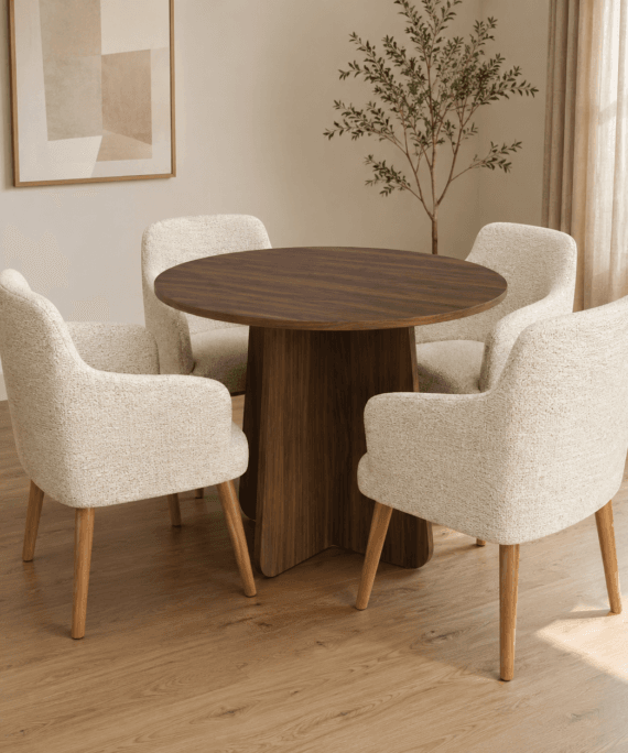 Table à Manger circulaire avec 4 chaises