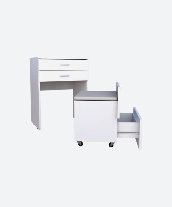Ensemble Coiffeuse+Tabouret Multifonction