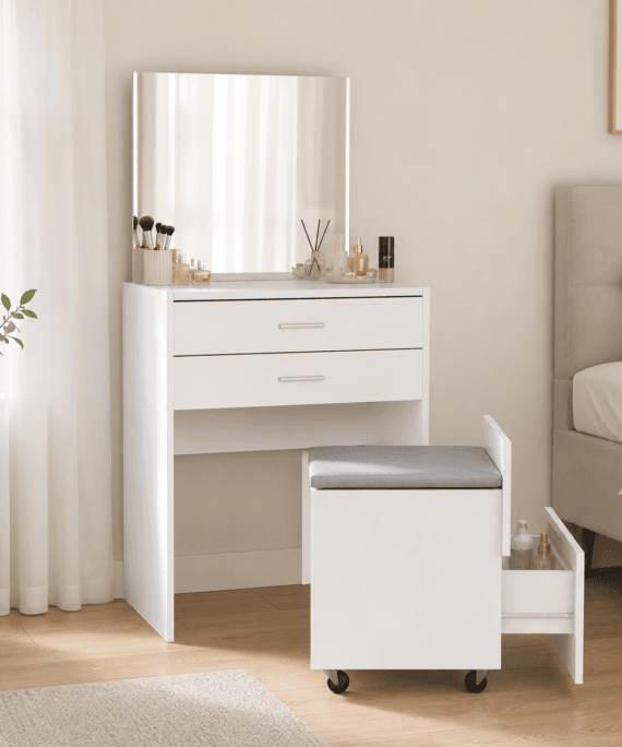 Ensemble Coiffeuse+Tabouret Multifonction