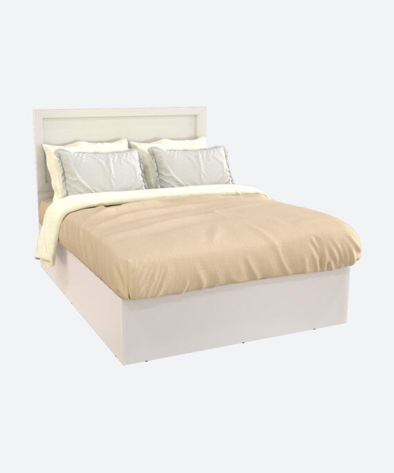 Lit double en bois naturel