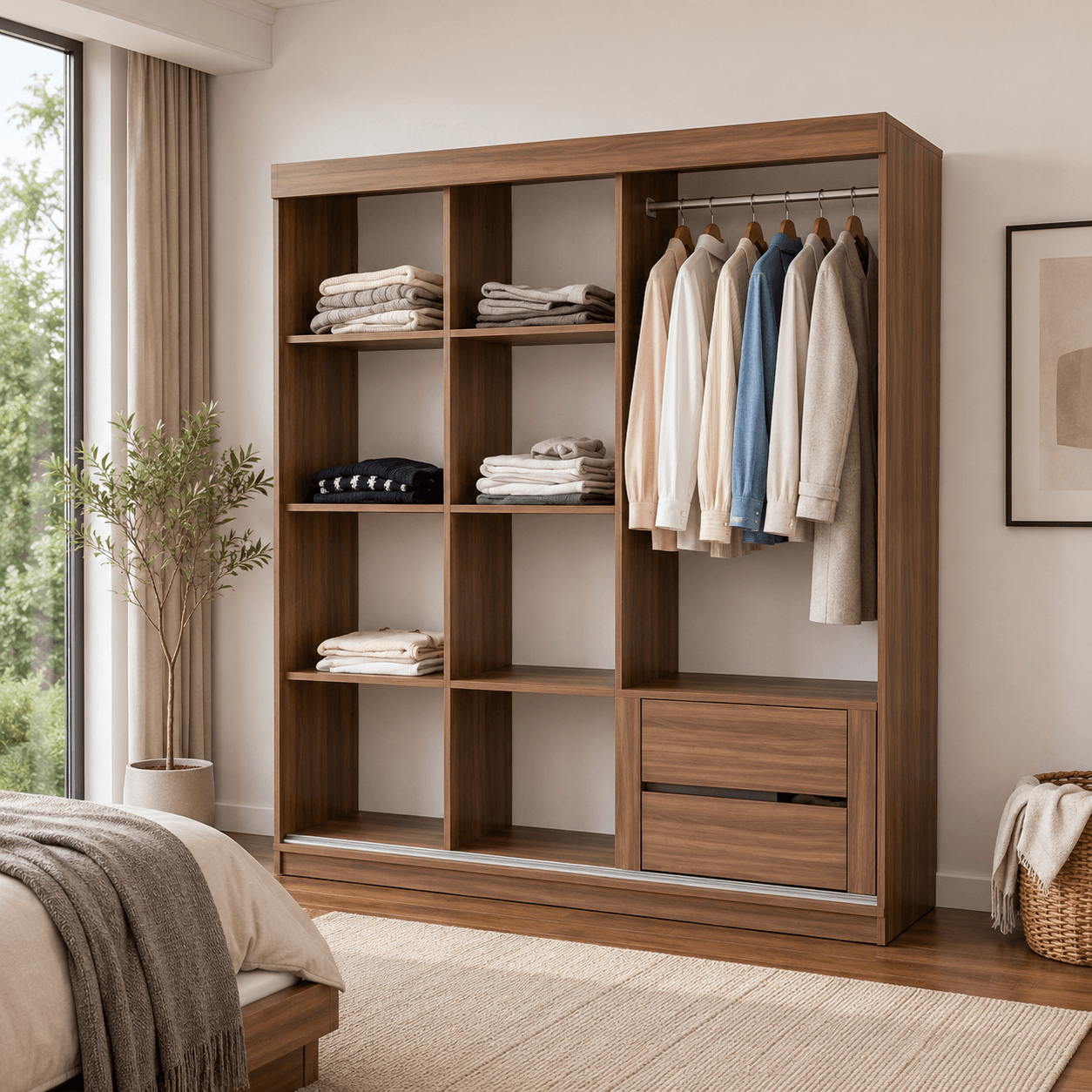 Armoire coulissante multi-étagères - الصورة 2