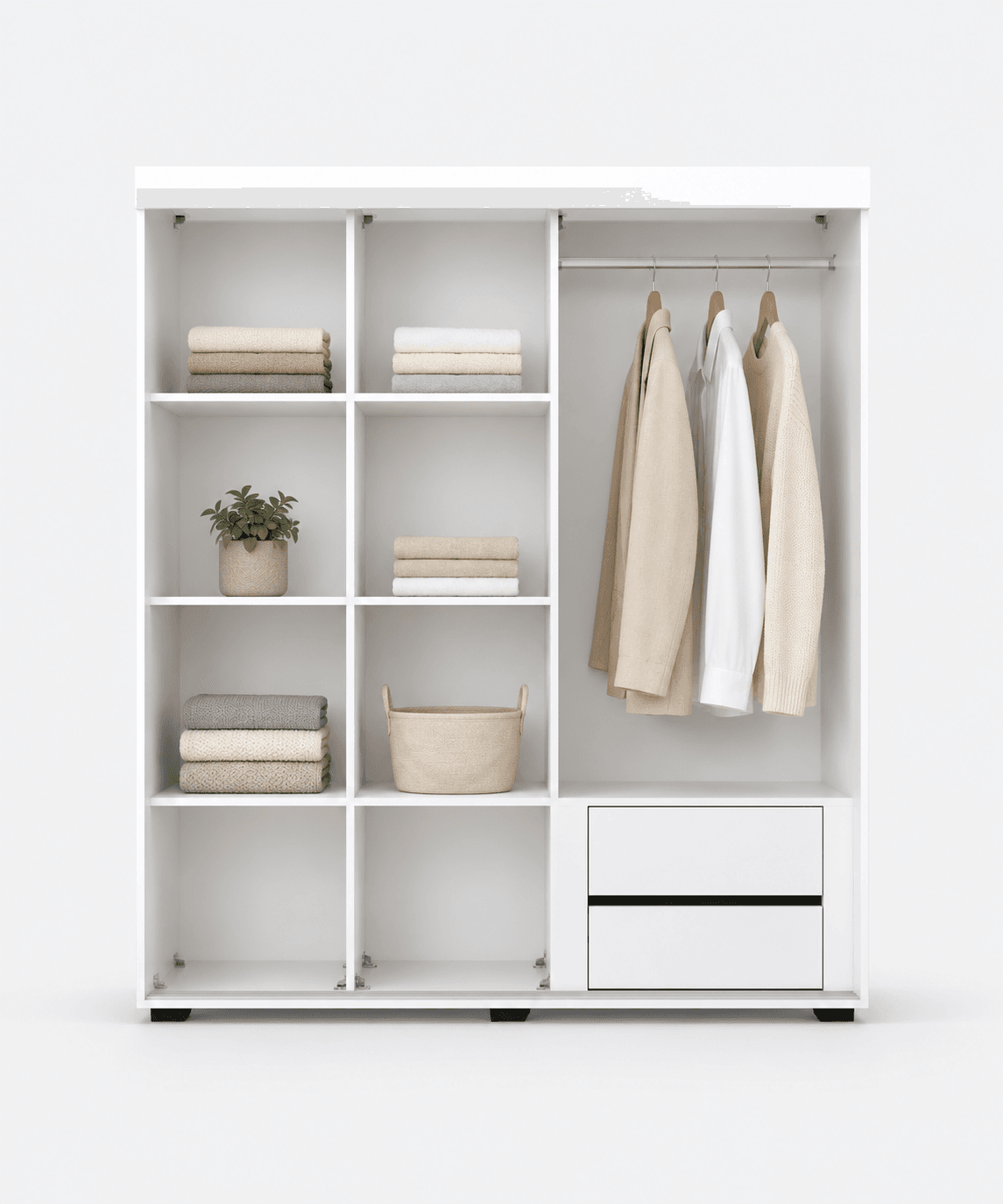 Armoire coulissante multi-étagères